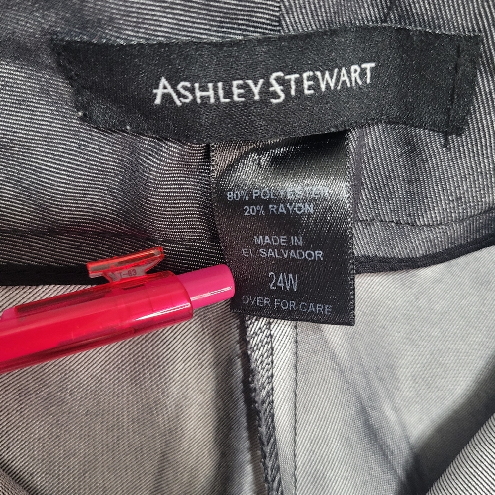 Ashley Stewart Grey Wide Leg Dress Pants Women's Size 24 Flawed Workwear Office - Picture 3 of 16